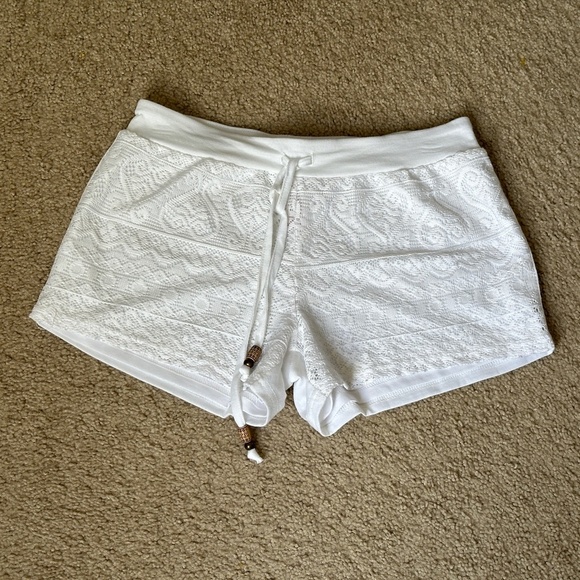 No Boundaries Pants - No Boundaries Juniors Shorts Size 3/5 White Lace Drawstring Summer Vacation